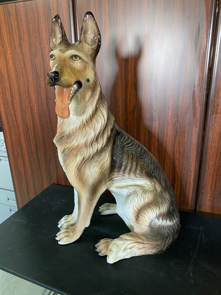 シェパード/ドッグ 大型 陶器 置物 犬 イタリア製 made in Italy 高さ88cm-
