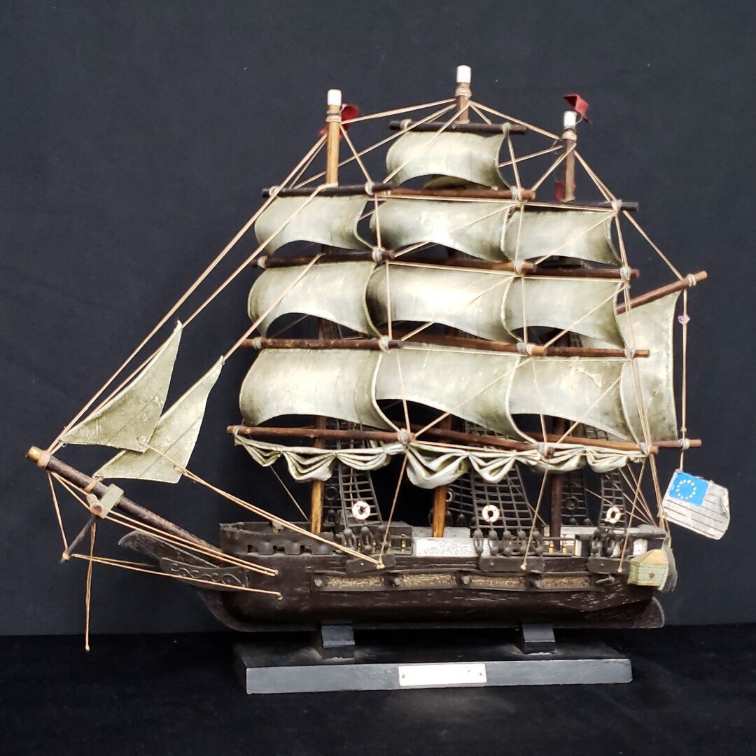 ヤフオク! - [120i1615]帆船模型 帆船 模型 オブジェ 船 置...