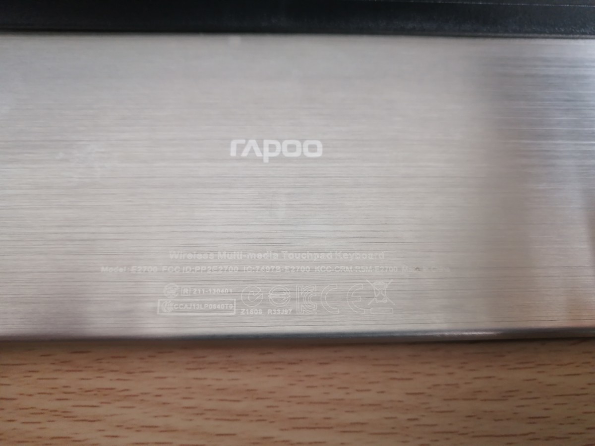 Rapoo ワイヤレス タッチパット 日本語キーボード E2700 USB 2.4GHz 小型コンパクト 軽量 