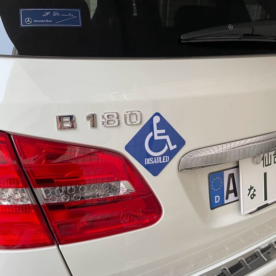 【DISABLED】車椅子マーク★マグネットステッカー(菱形タイプ)