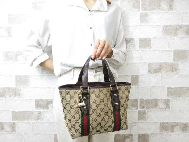 極美品□グッチ GUCCI□GG柄□ハンドバッグ バッグ キャンバス×レザー