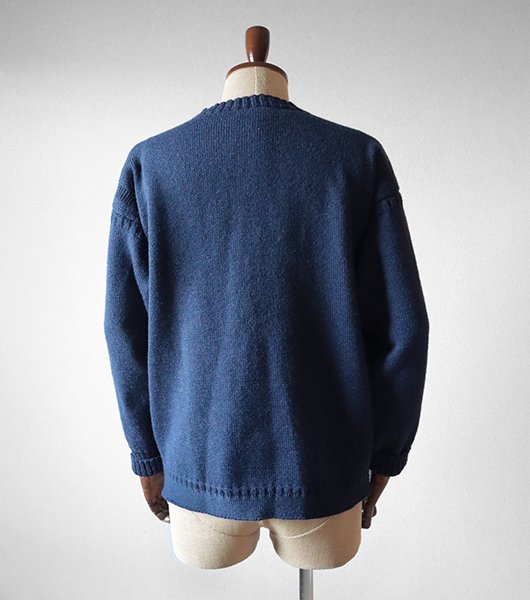 * Vintage Le Tricoteur * gun ji- sweater navy pull over knitted Britain made ru Toriko chu-ru*K2Q