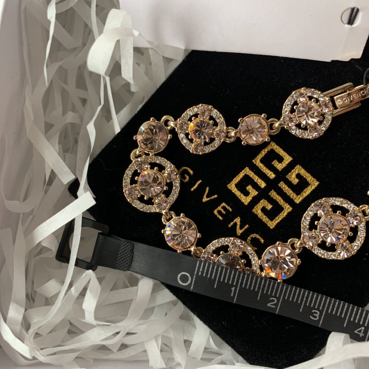 特別価格!GIVENCHY ゴージャス クリスタルブレスレット 希少【GIVENCHY】 シャンパン色 クリスタル ブレスレット 1点