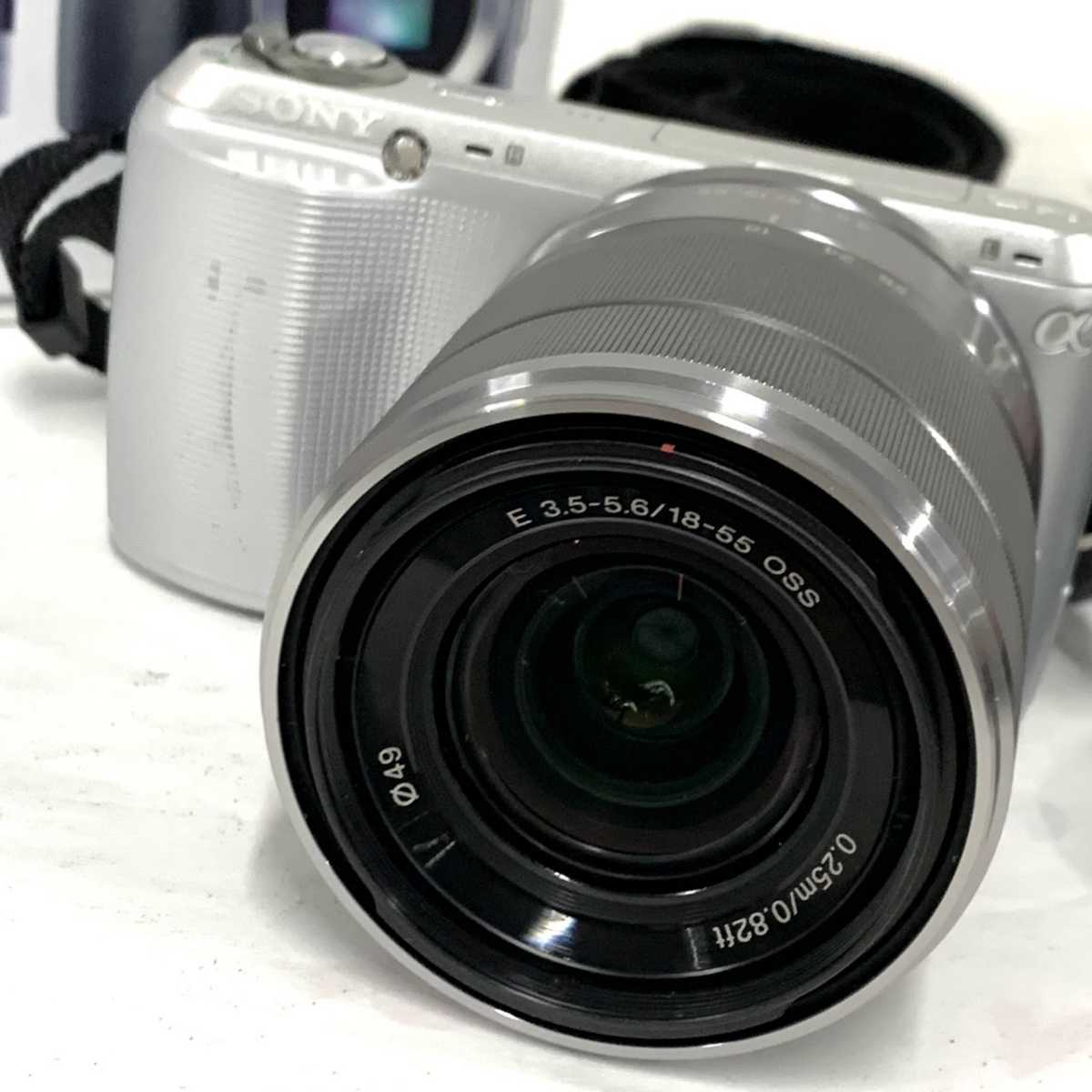 通動作ok SONY NEX-C3 ミラーレス一眼レフα E3,5-5,6/18-55 OSS 0,25m/0,82ft 箱付き 説明書付き カy15_画像4