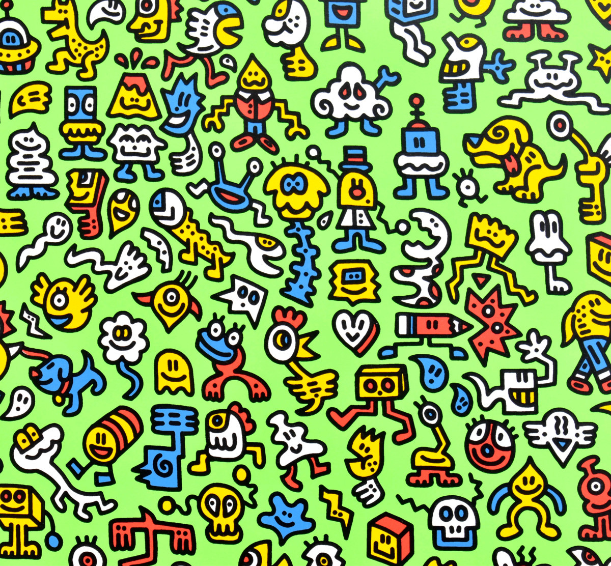 Mr. Doodle Alien Town ED300 シルクスクリーン 美術品 55%以上節約
