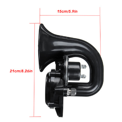 C046 universal loud air horn . sound truck horn 120dB 12/24V correspondence single trumpet black 