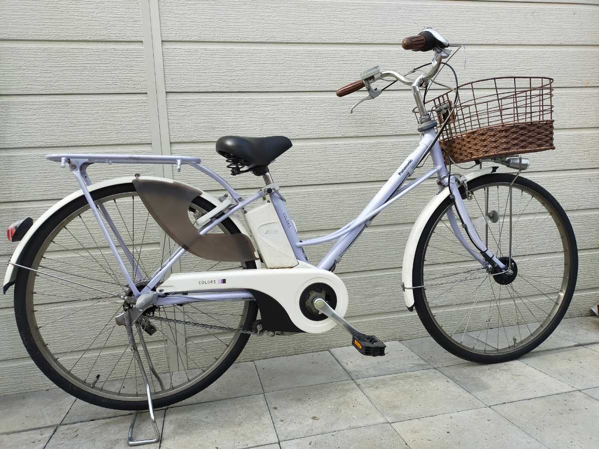  implementation 20km and more Panasonic COLORS 26 -inch electric bike ( product number year unknown ) interior 3 step shifting gears 8.9Ah battery * charger service being completed W052303