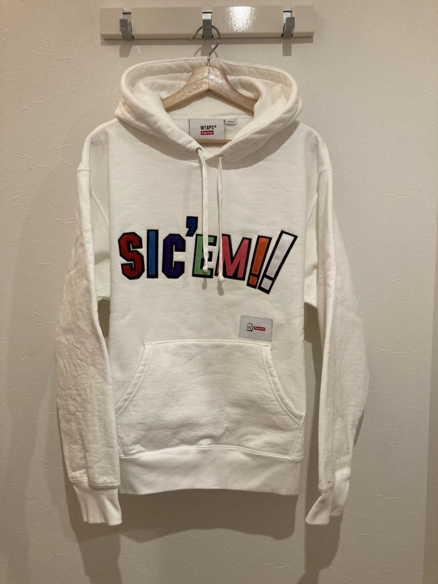 【送料無料】21AW L サイズ Supreme WTAPS Sic'em! Hooded Sweatshirt パーカー ホワイト 白 white ダブルタップス シュプリーム 激安単価で通販 シュプリーム ダブルタップス 白 パーカー L パーカー