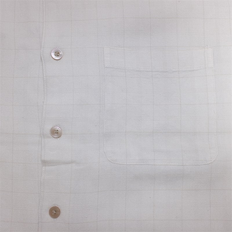 アイゾッド IZOD シルク混紡 半袖チェックシャツ ボックス型 シルクシャツ メンズ US-XLサイズ チェック柄 アイボリー系 hs-9942n_画像6
