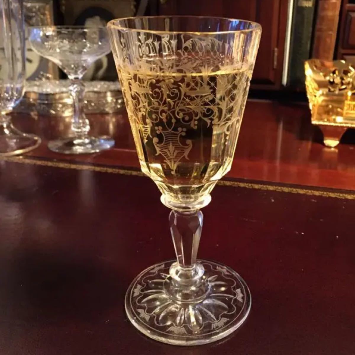 【ロブマイヤー】希少 アンティーク グラヴィール グラス ワイングラス Baccarat ワイン ボヘミアグラス