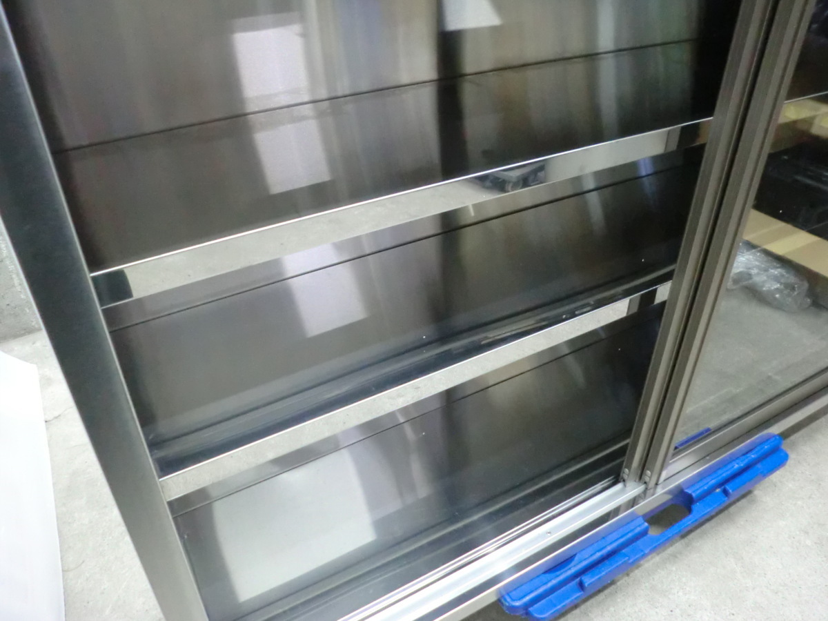 A2228 タニコー 吊戸棚 ガラス扉 W1500×D350×H900 戸棚 棚 業務用 中古 厨房 ラーメン屋 カフェ 居酒屋 宇都宮 栃木_画像3