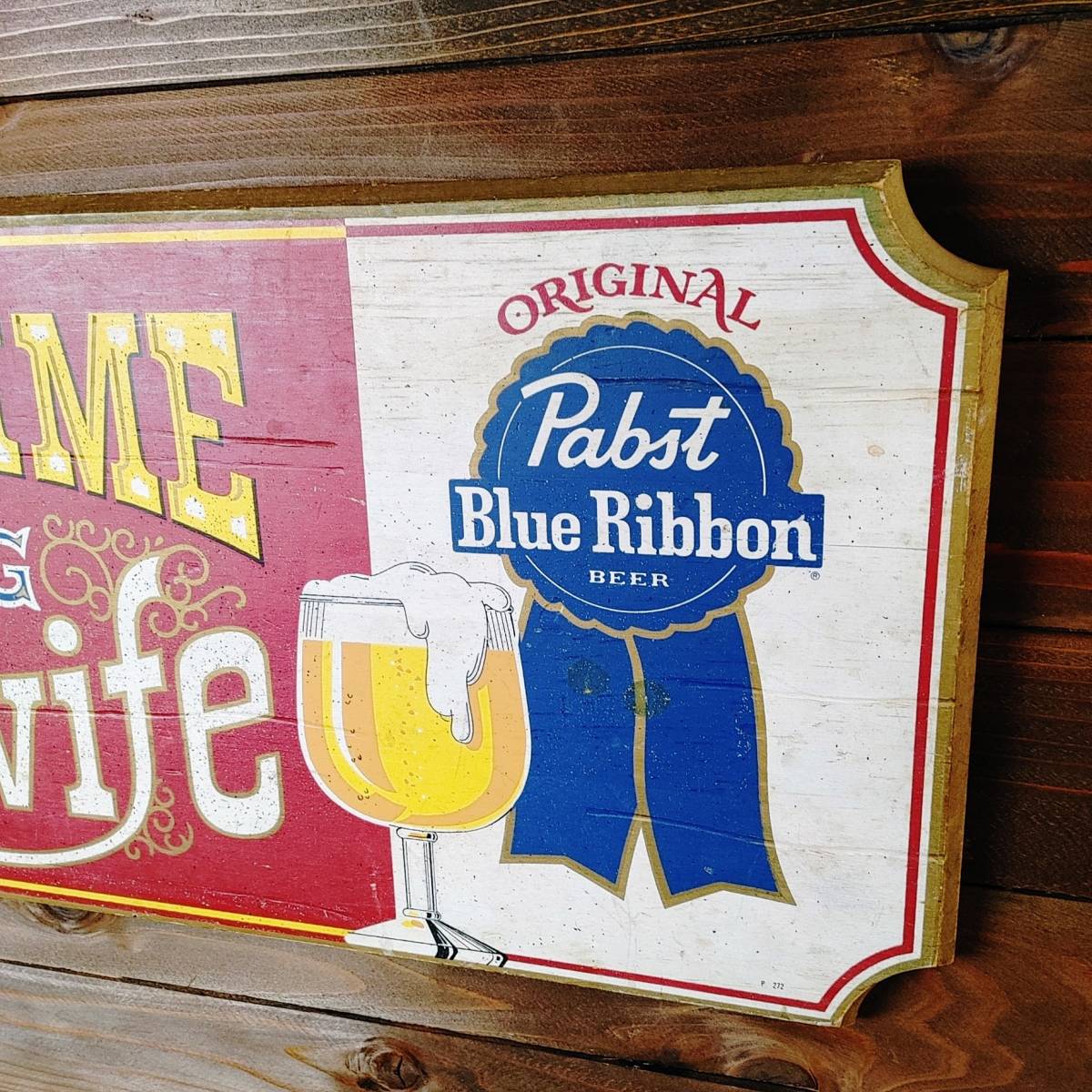 Blue Ribbon Beer パブスト ブルー リボン ビール/木製 看板 | www