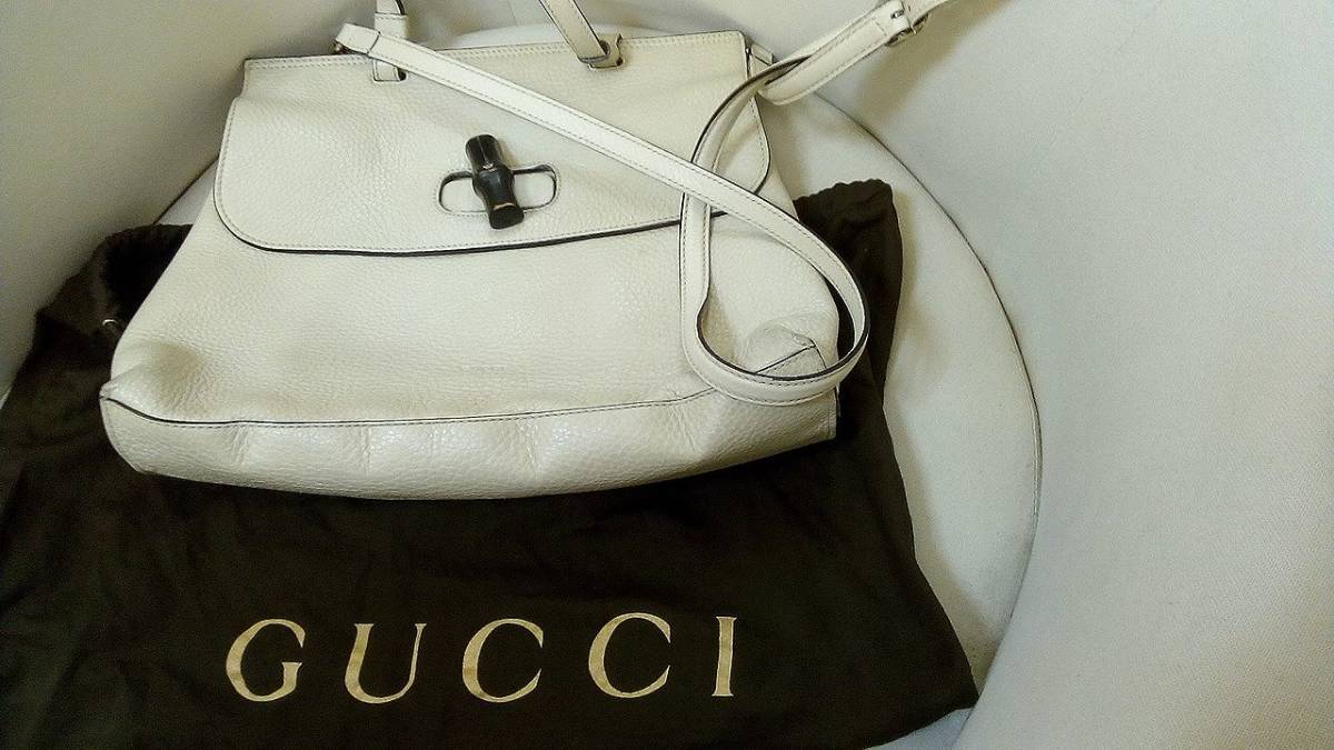 ☆即決☆GUCCI(グッチ)バンブー レザー デイリーミディアム 2way