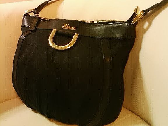 ☆即決☆GUCCI(グッチ)GG柄 ブラック アビーショルダーバッグ