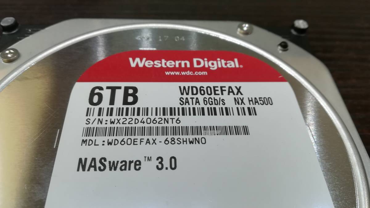 WD RED WD60EFRX ハードディスク [6TB(6000GB) SATA]3.5インチ HDD/動作品_画像2