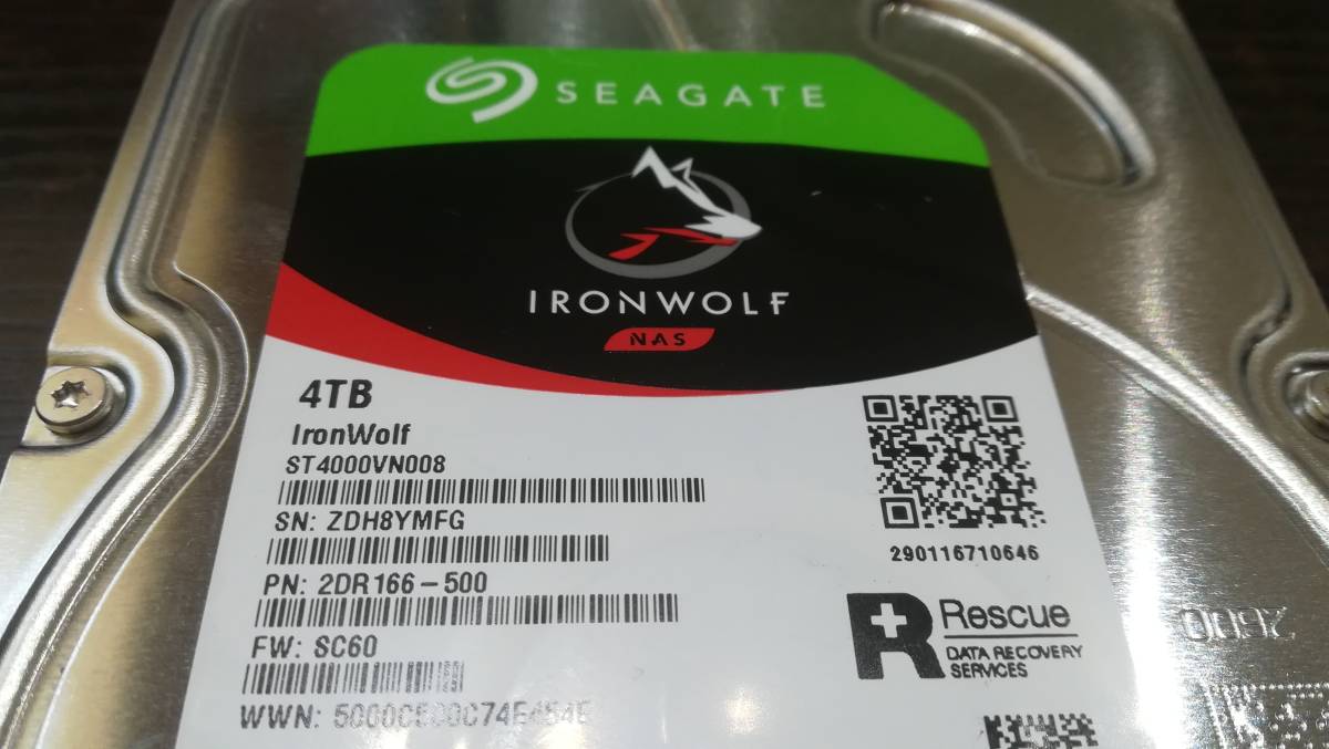 Seagate IRONWOLF ST4000VN008 ハードディスク [4TB(4000GB) SATA]3.5インチ HDD/動作品_画像2