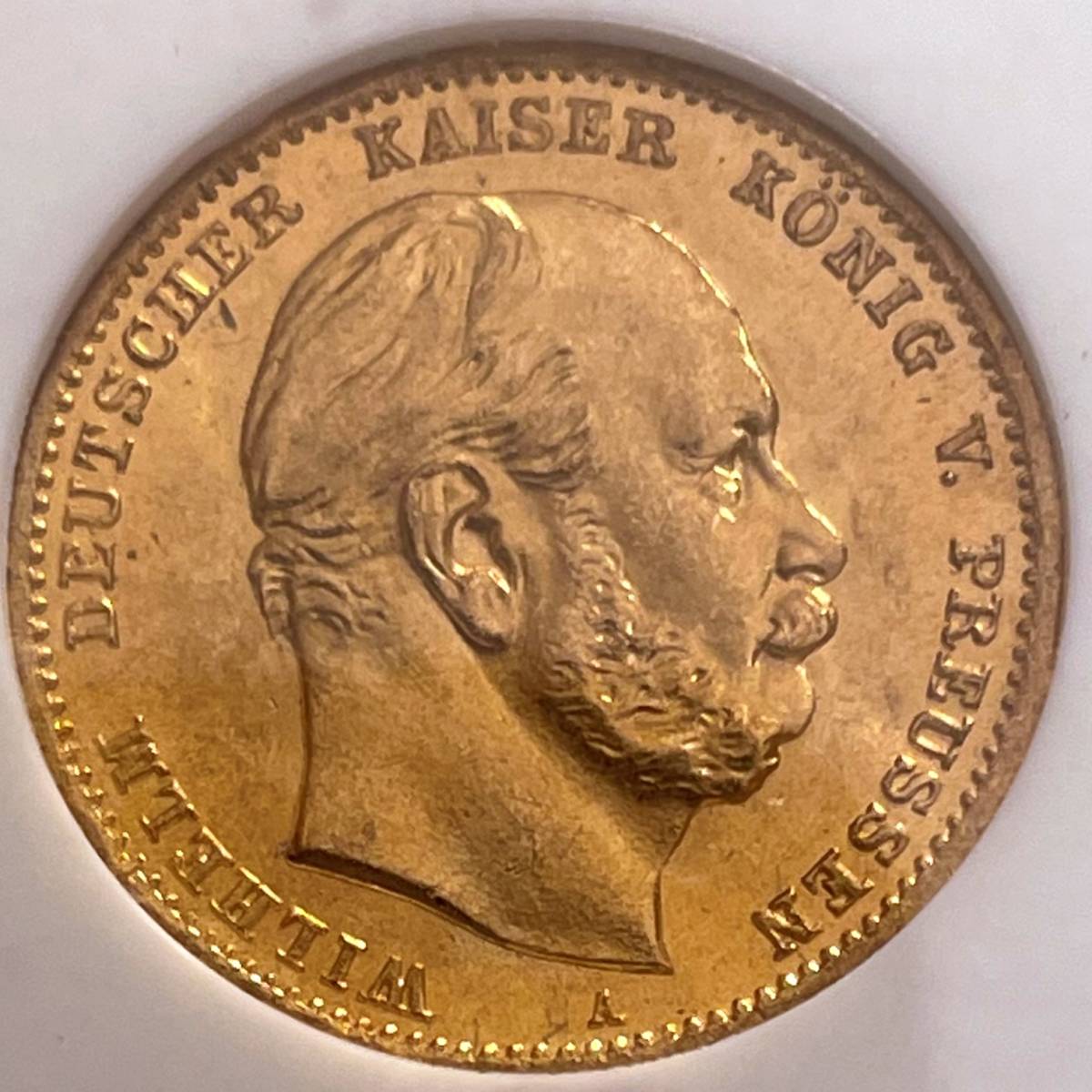 【MS65】 プルシア 金貨 1873A ドイツ プロイセン プルシア 10マルク ヴィルヘルム1世 NGC アンティークコイン_画像1