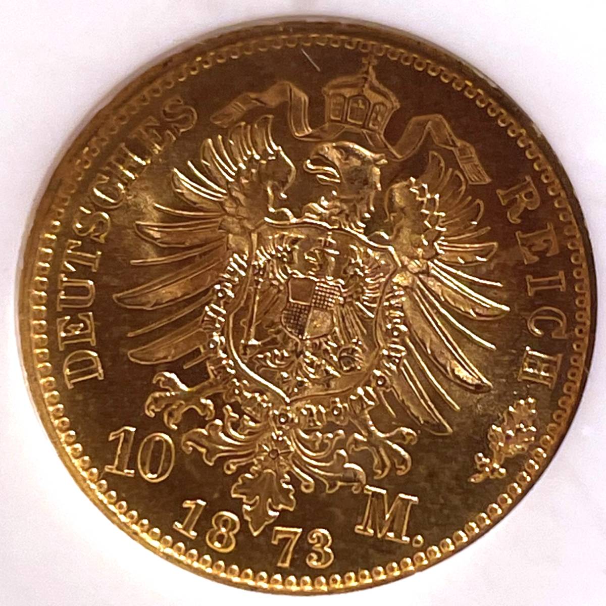 【MS65】 プルシア 金貨 1873A ドイツ プロイセン プルシア 10マルク ヴィルヘルム1世 NGC アンティークコイン_画像2