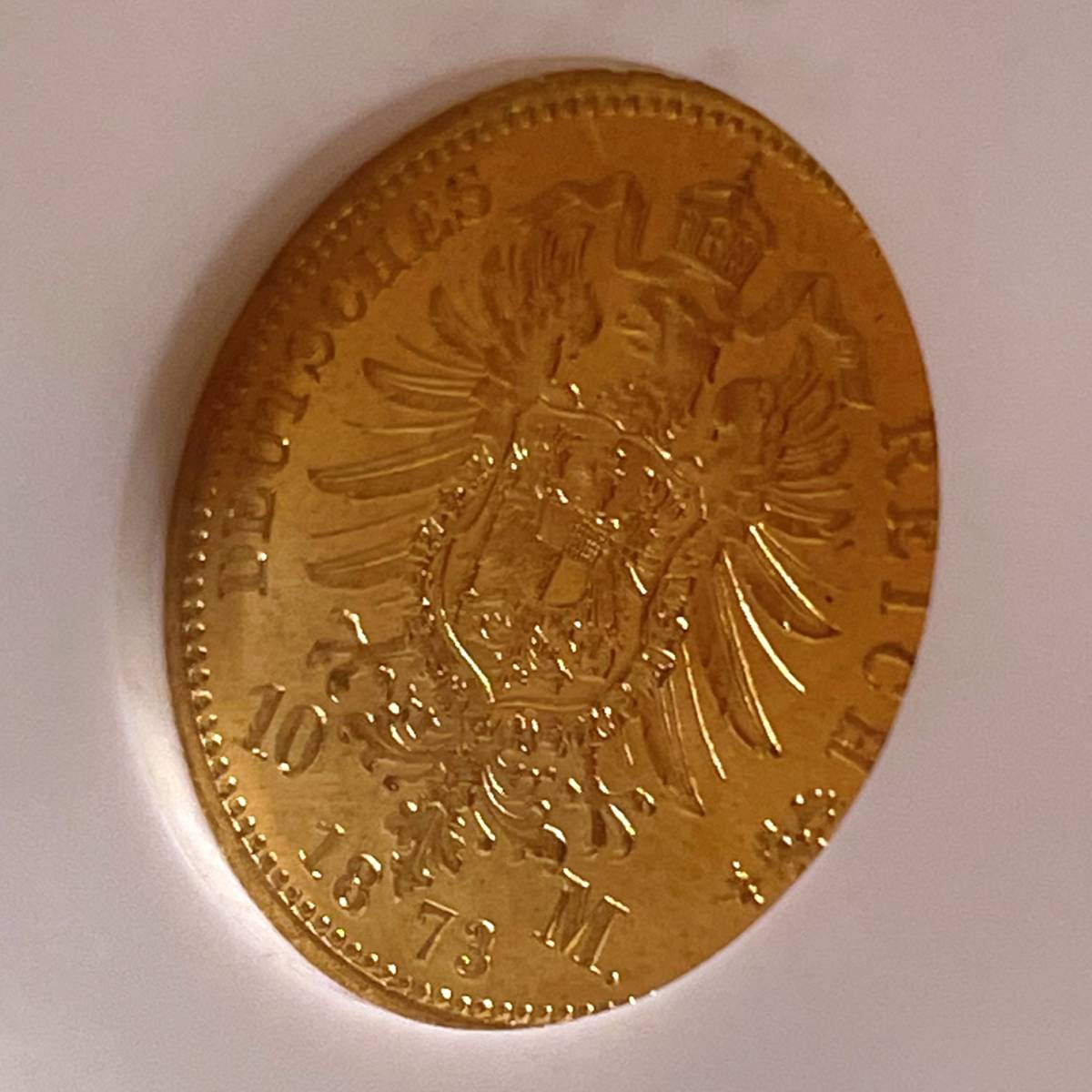 【MS65】 プルシア 金貨 1873A ドイツ プロイセン プルシア 10マルク ヴィルヘルム1世 NGC アンティークコイン_画像8