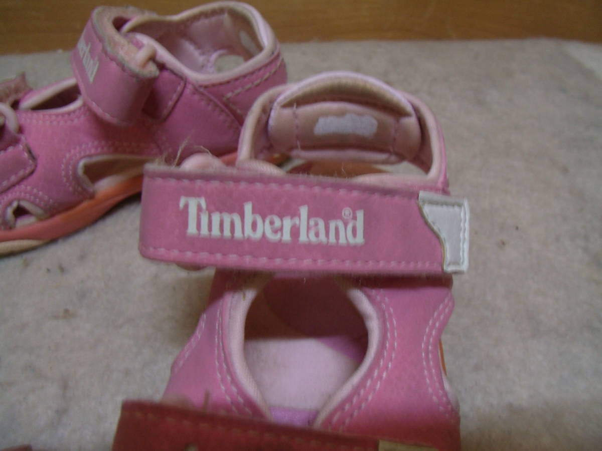 全国送料無料 レア !! ティンバーランド Timberland 子供キッズベビー 女の子 ピンク色 アウトドア サンダル 14cm_画像2