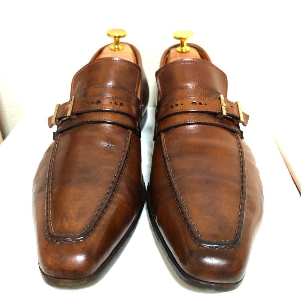 【歳末セール中】サントーニ（SANTONI）6 24.5cm相当ローファー　茶　革靴 コインローファー ブラウン　リクルート　就活