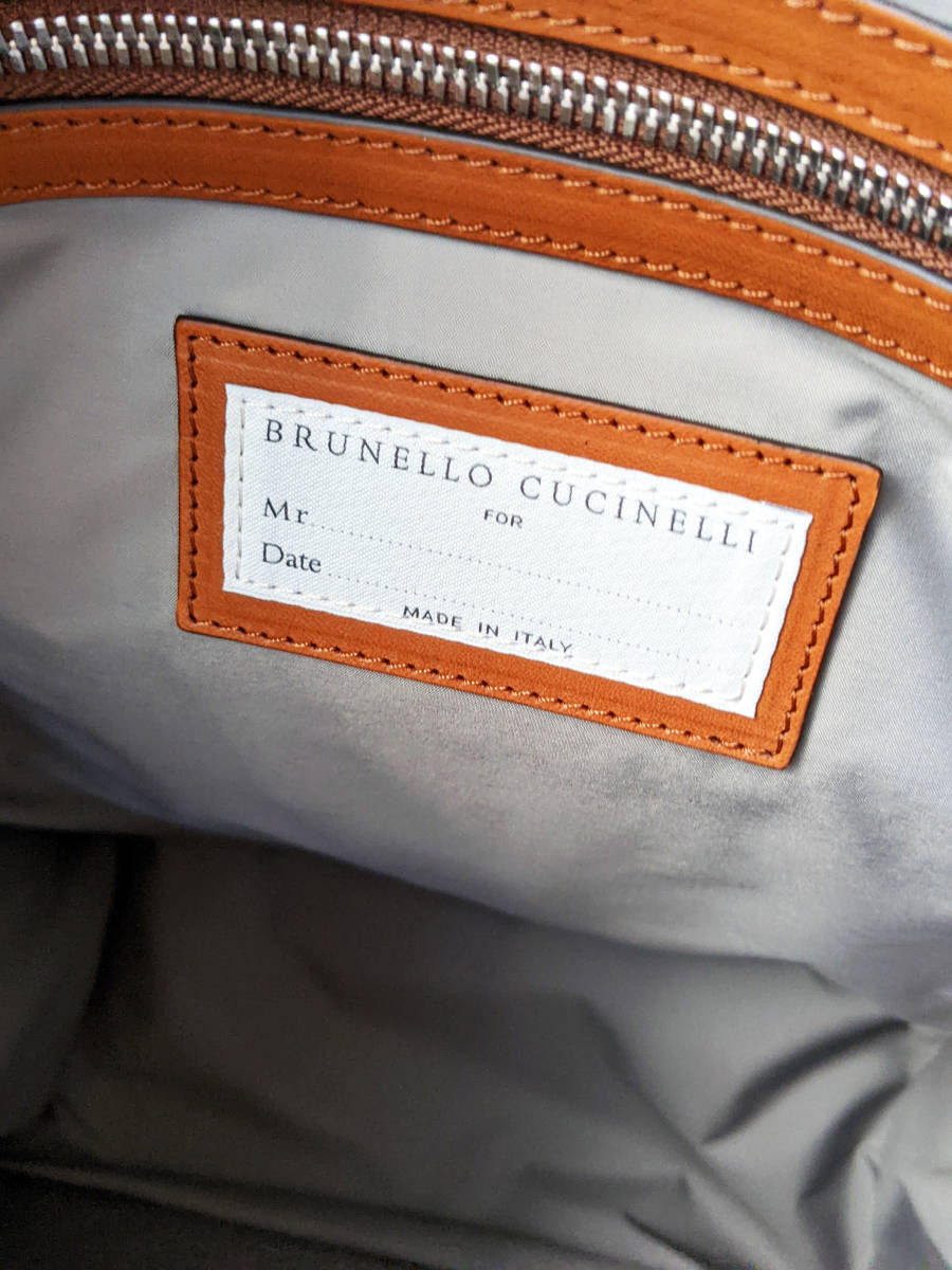 21AW ブルネロクチネリ 新タグ レザー バックパック 定価50万 / 2021AW Brunello Cucinelli リュックサック バッグ_画像5