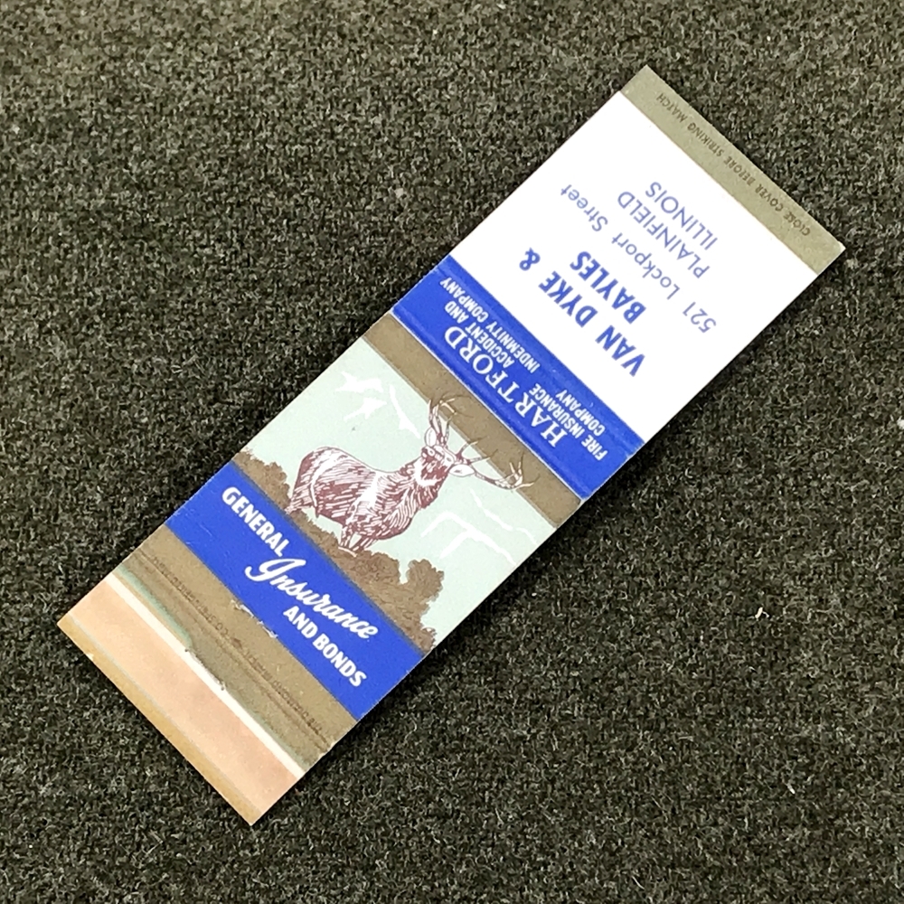 ☆即決☆アメリカ ビンテージ ブックマッチカバー【BM-223】VAN DYKE ＆ BAYLES 保険会社 /1960年代/紙もの/当時物★何枚でも全国送料80円_画像1