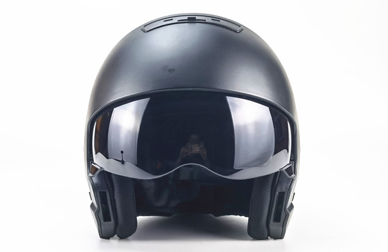 新しいデザインオートバイバイクヘルメット ハーフヘルメット フルフェイスヘルメット レーシング組立式顎部分着脱できる4色艶消し黒 人気カラーの