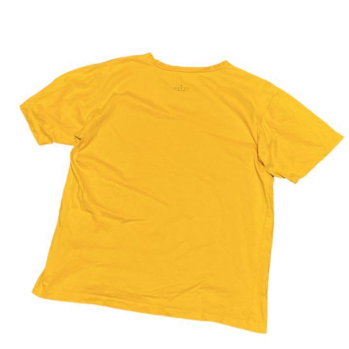 GUCCI グッチ Tシャツ 半袖 ロゴ イエロー サイズL イタリア製 の商品