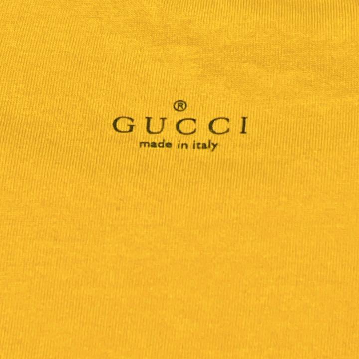 GUCCI グッチ Tシャツ 半袖 ロゴ イエロー サイズL イタリア製 の商品