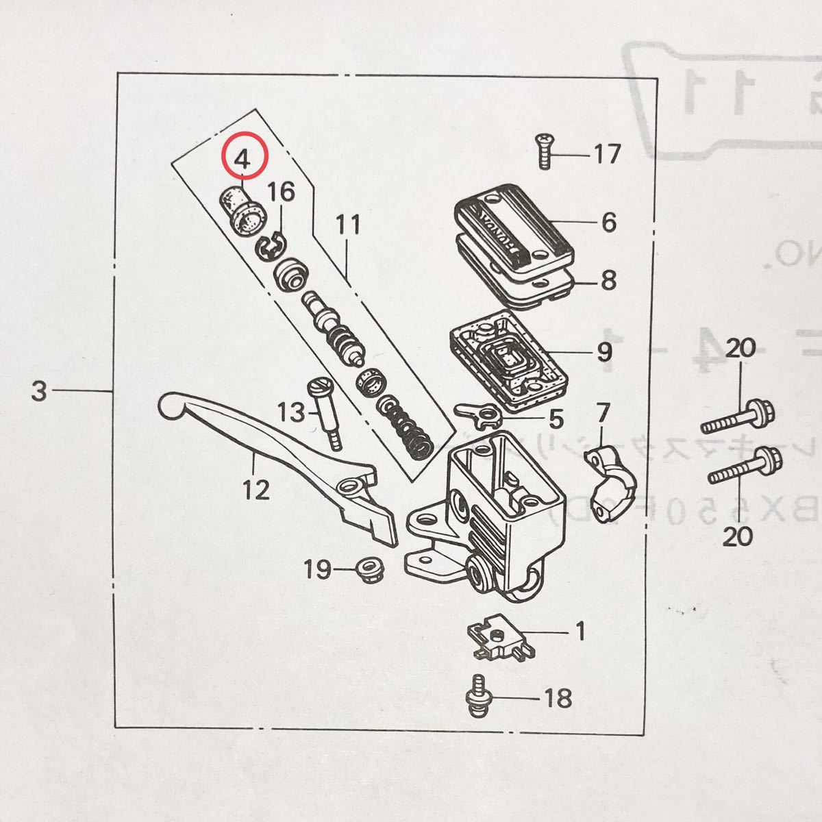 送料無料 ホンダ純正新品 CBX400F CBX550F CBR400F 純正 フロントマスターシリンダー ピストンブーツ マスターシリンダー CBX ブレーキ 15A_画像2