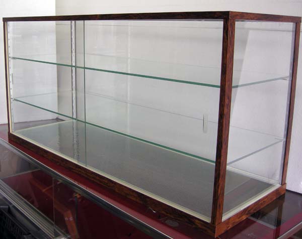 木製風ガラスショーケースW90cm レトロ・アンティーク調 コレクション