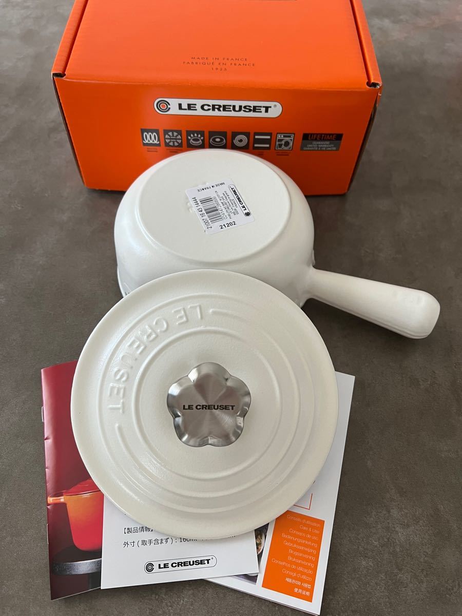 新品 ル・クルーゼ ソースパン 16cm (フラワーツマミ) コットン LE
