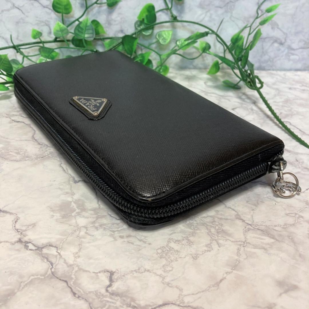 格安 【プラダ】 PRADA 長財布 黒 ラウンドジップ レザーメンズ 格安 【プラダ】 PRADA 長財布 黒 ラウンドジップ レザーメンズ
