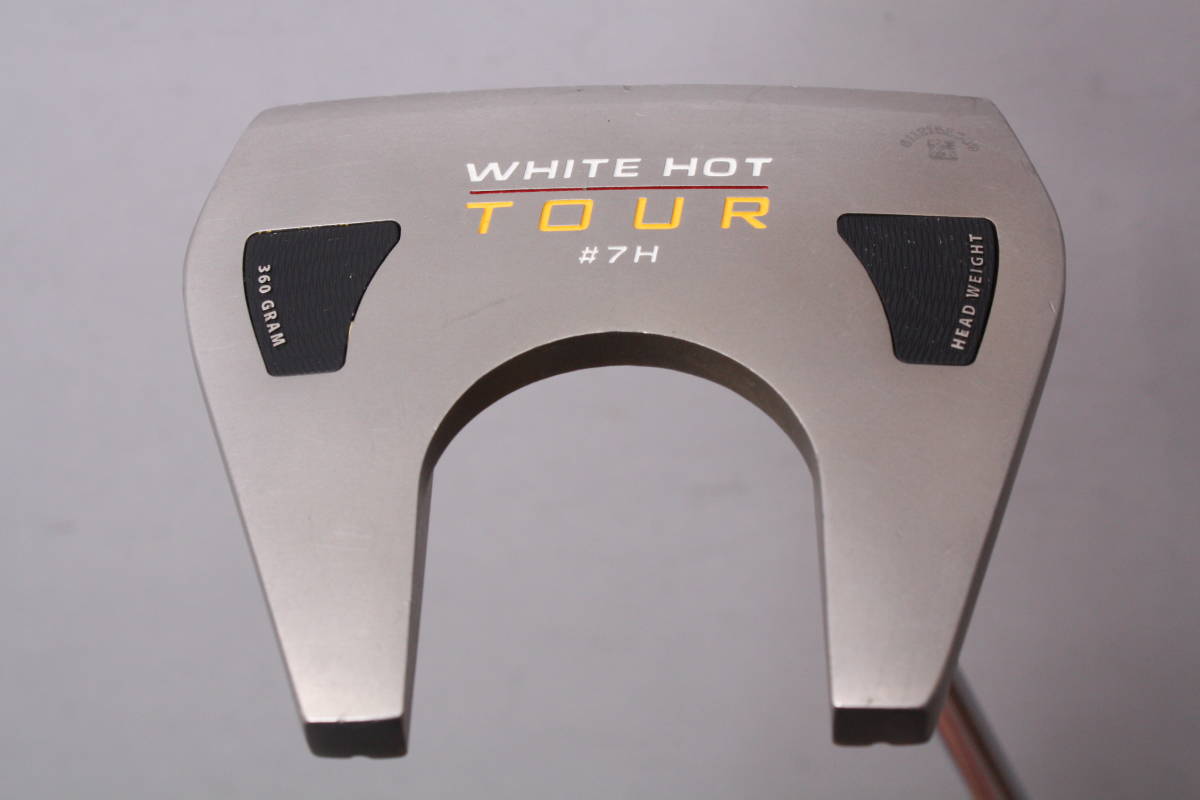 100円～ 程度良好 ODESSEY オデッセイ WHITE HOT TOUR ＃7H パター 純正スチールシャフト Super Stroke SLIM 55 ＃120※4420_画像1