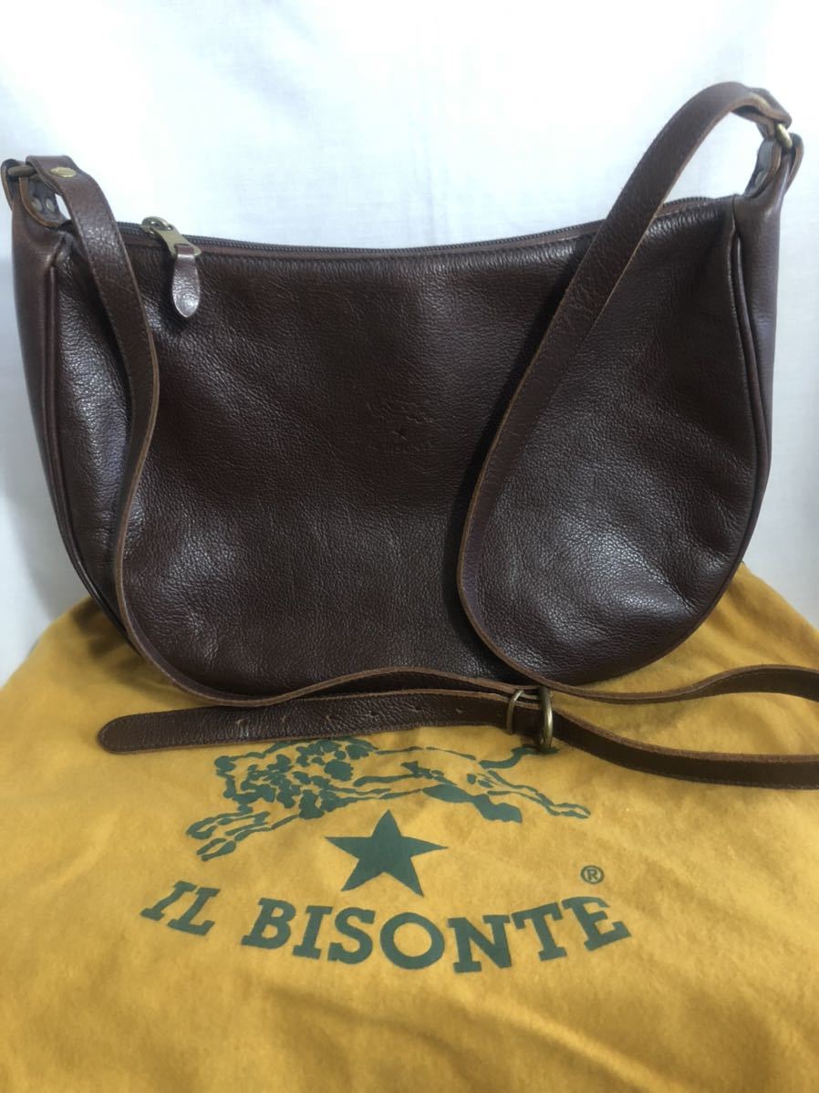 IL bisonte (イルビゾンテ)ショルダーバッグ 三日月ハーフムーンレザー ...