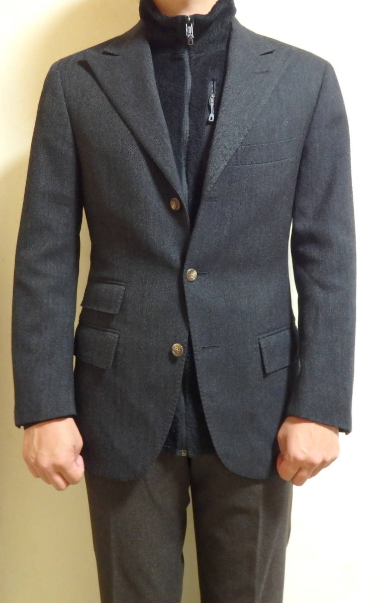 ポロラルフローレン ツイードスーツのジャケット単品 グレー サイズ A5 イタリア製 別サイズあり
