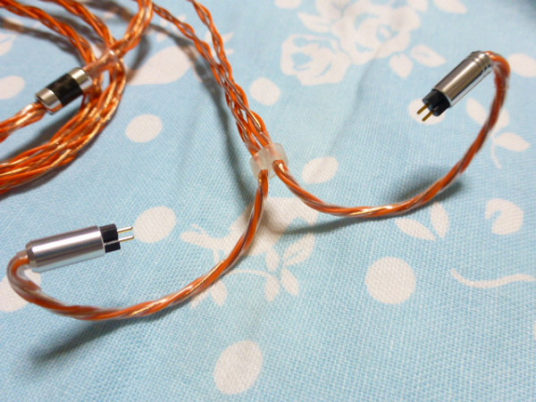 カスタム IEM 2ピン (純銅) オーグライン +pt撚り線 + 7N OCC 純銅 八芯 ブレイド編み 2.5mm4極 (銀) L字 ( MMCX 3.5mm3極 4.4mm5極 対応可_画像2