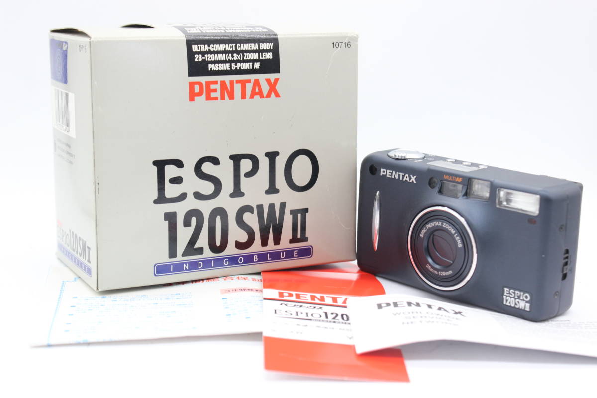 【貴重な元箱付き美品】 ペンタックス Pentax Espio 120 SW II インディゴブルー コンパクトカメラ 6308