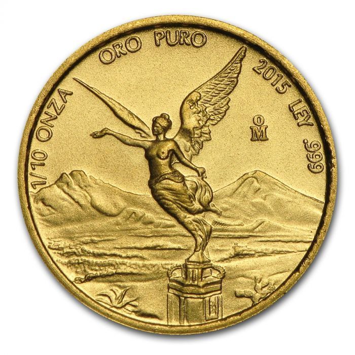 爆買い！ [保証書・カプセル付き] 金貨 1/10オンス メキシコ「リベルタッド」純金 (新品) 2015年 金