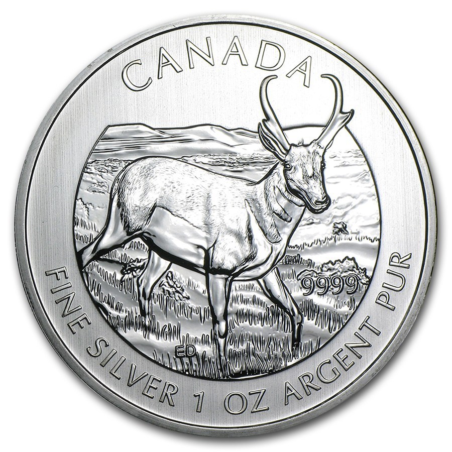 [保証書・カプセル付き] 2013年 (新品) カナダ「アンテロープ・プロングホーン」純銀 1オンス 銀貨