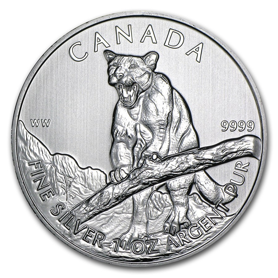 [保証書・カプセル付き] 2012年 (新品) カナダ「クーガー・ピューマ」5ドル 1オンス 銀貨