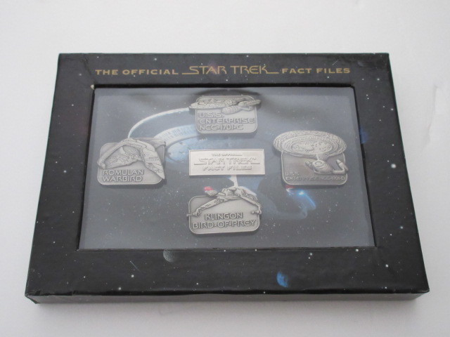  unused Star Trek fact file pin badge set der Goss tea ni pin z