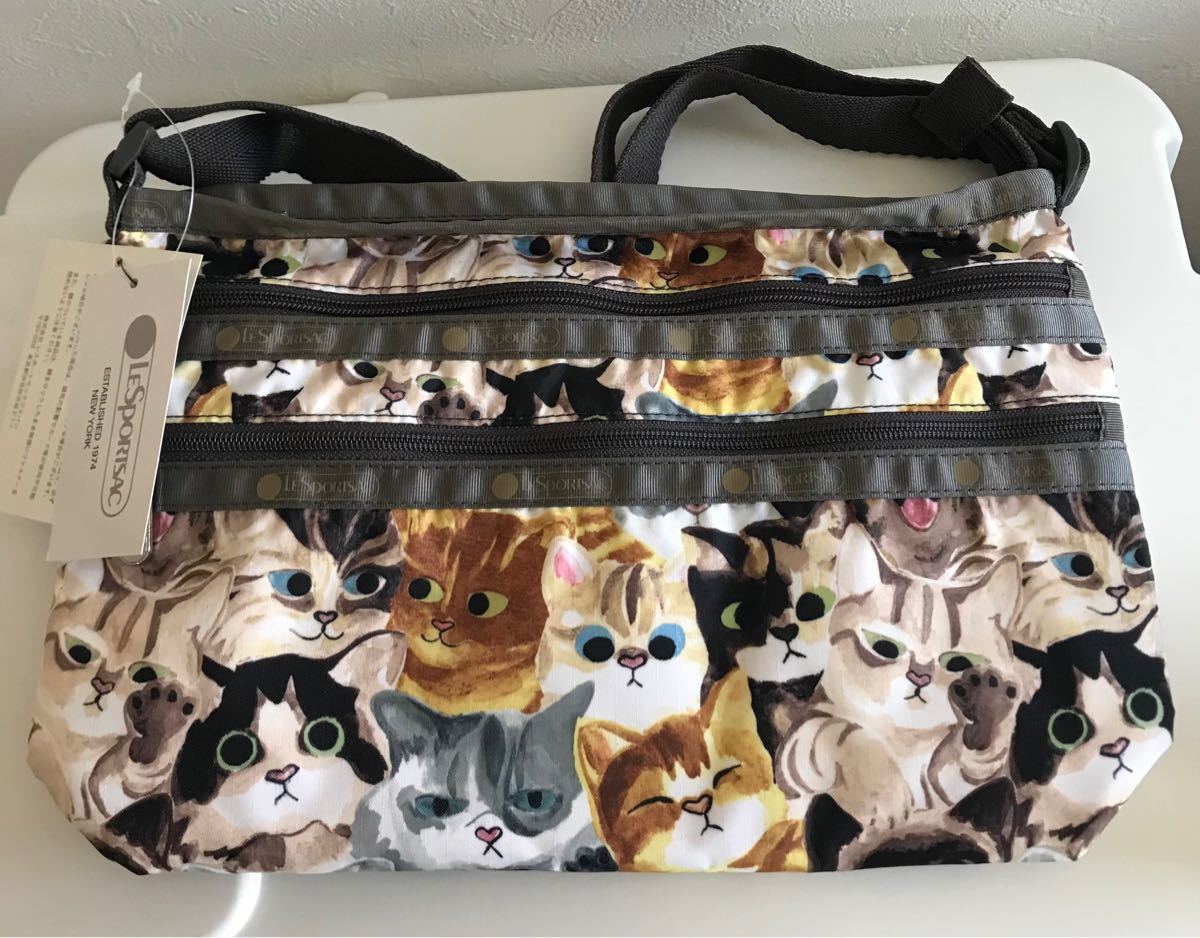 新品未使用 レスポートサック キャットカフェ ショルダーバッグ 猫柄