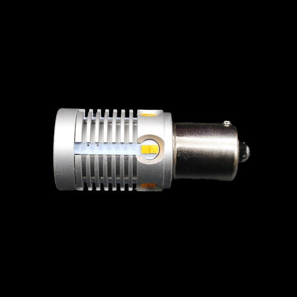 S25 LEDバルブ シングル球 CANBUS対応 オレンジ 橙 アンバー 12SMD LED12発 1個 ピン角150度 12V-24V イエロー 黄色 定形外送料無料_画像3