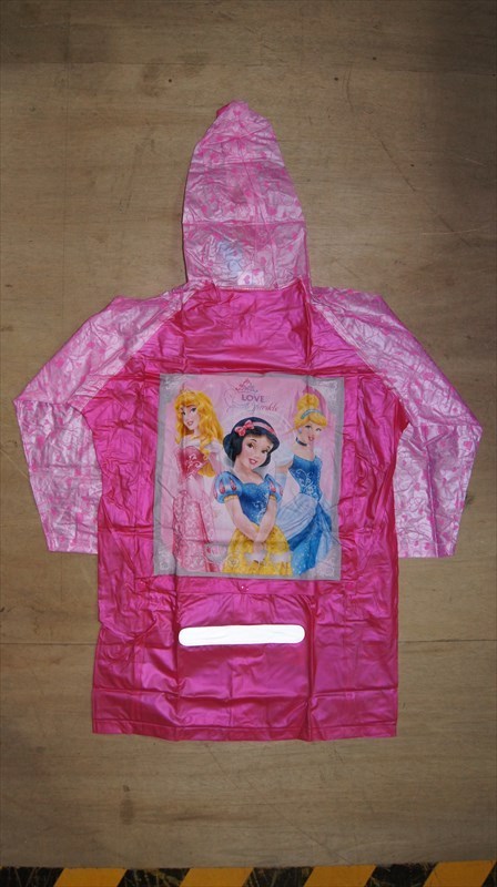 ディズニープリンセス レインコート ピンク ジュニア Mサイズ 背袋付き Disney プリンセス 雨合羽 海外輸入品 雑貨[未使用品]_画像1