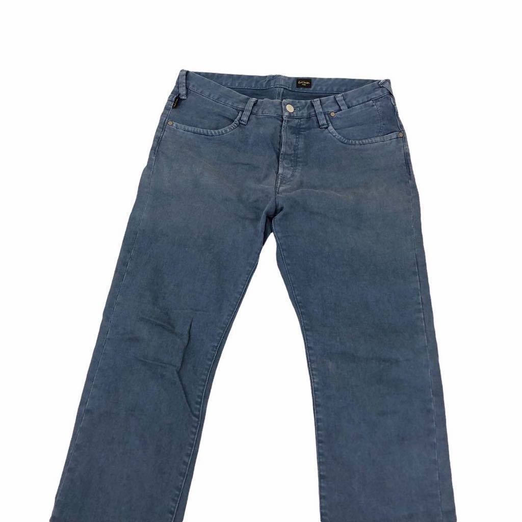 H495 Paul Smith JEANS ポールスミスジーンズ ジーンズ ロング パンツ ボトムス ブルー系 ボタンフライ ストレッチ メンズ L_画像2