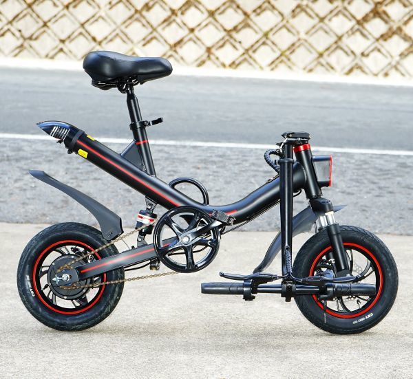  electric bike function installing! compact folding type electric bike 12 -inch model! rom and rear (before and after) disk brake * suspension adoption!!V1 black 