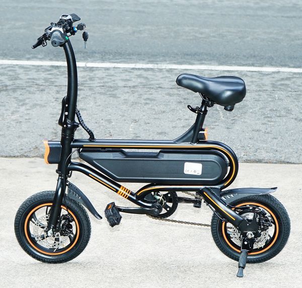  electric bike function installing! compact folding type. electric bike 12 -inch! rom and rear (before and after) disk brake * auto cruise function installing!V2 black!