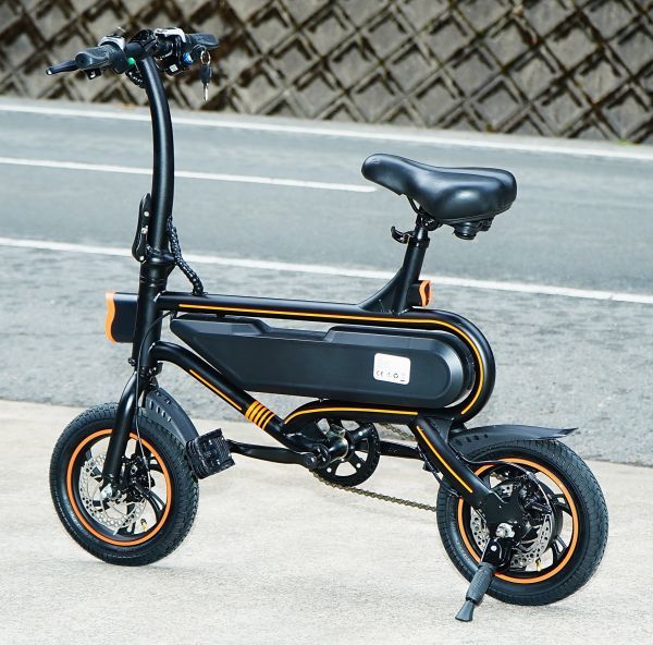  electric bike function installing! compact folding type. electric bike 12 -inch! rom and rear (before and after) disk brake * auto cruise function installing!V2 black!